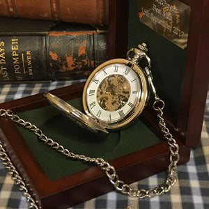 The Kensington - Chequered Silver Pocket Watch